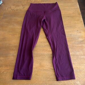 Like New Lululemon Cropped Align Leggings Burgundy Size 4